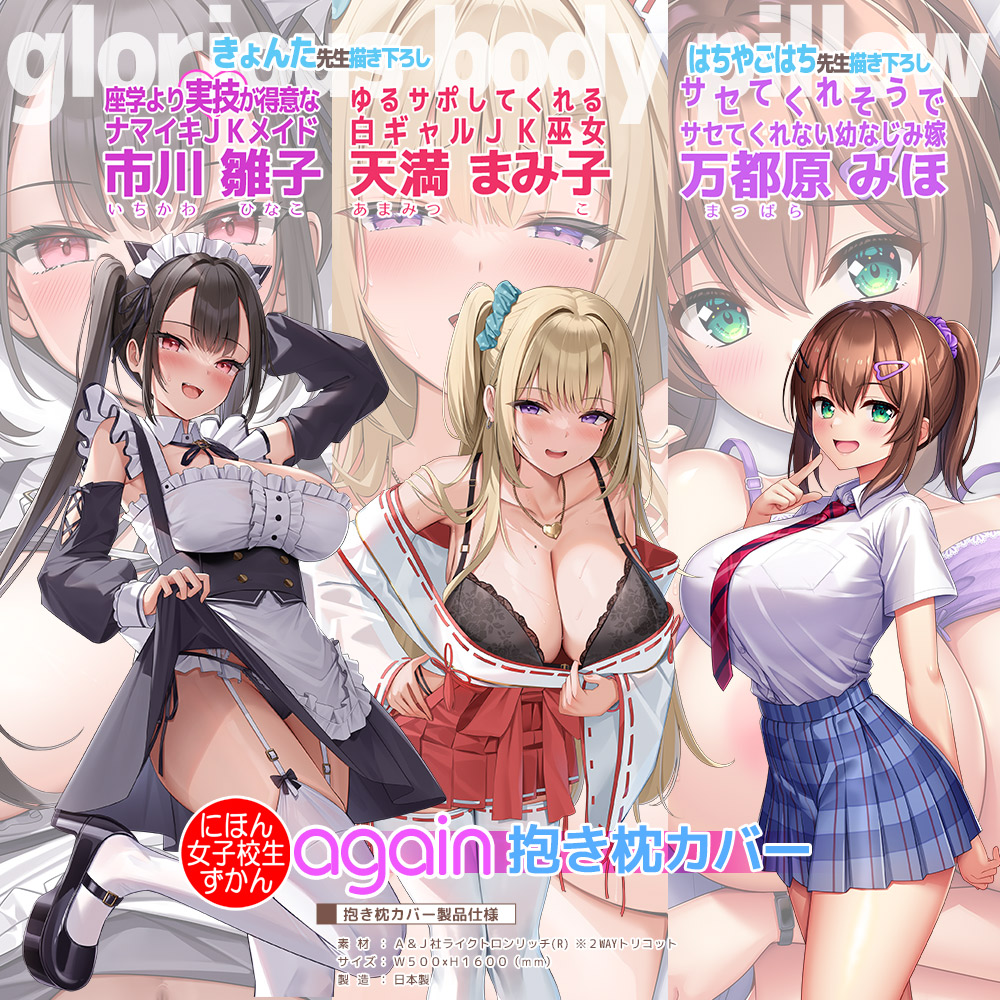 に印 にほん女子校生ずかん　ライクトロンリッチ 抱き枕カバー ～again